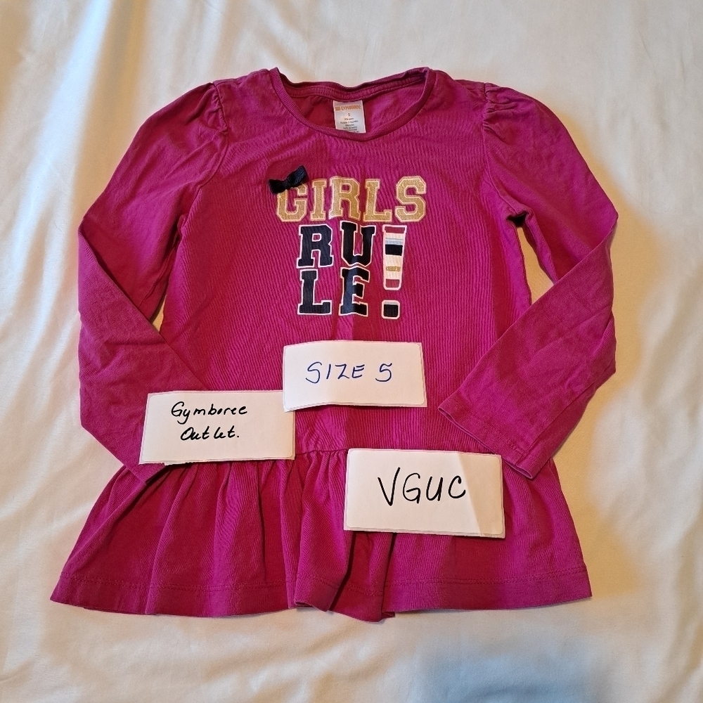 Gymboree girls size 5 outlet long sleeve shirt Girls Rule VGUC